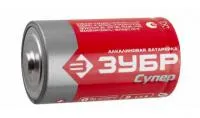 Батарейка Зубр Turbo щелочная (алкалиновая), тип D, 1,5В, 2 шт